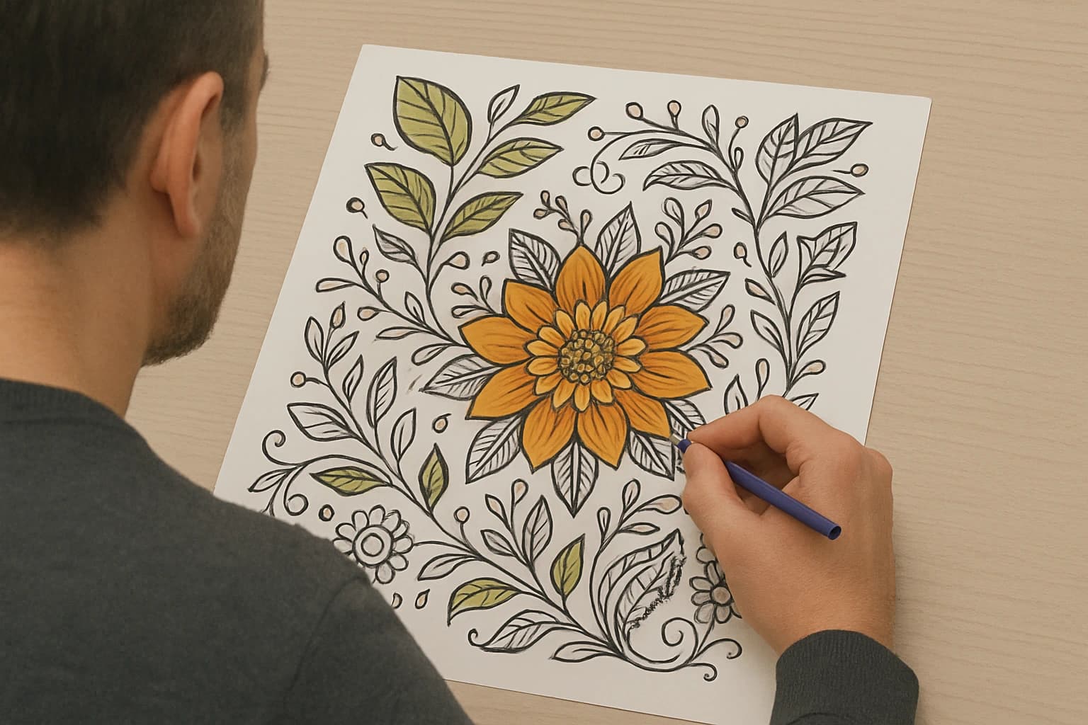 AI Coloring Pages for Adults: Stress Relief in Style